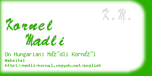 kornel madli business card